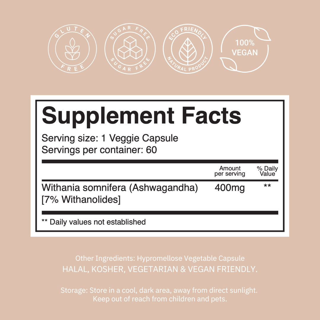 Ashwagandha – 400mg, 60 Capsules